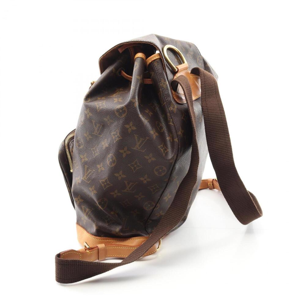 LOUIS VUITTON Authentic Brown Monogram Leather Backpack - Picture 3 of 10
